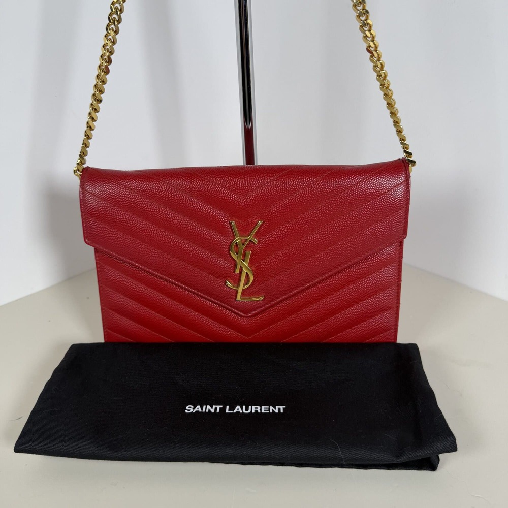 Saint Laurent Cassandre Matelassé Large Wallet-on-Chain (WOC) Bag